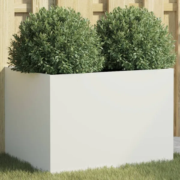 Jardinière blanc 62x47x46 cm acier