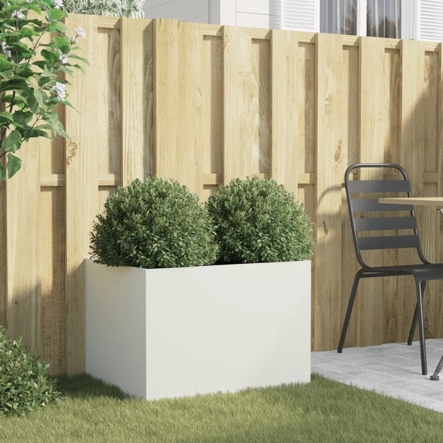 Jardinière blanc 62x47x46 cm acier - 3