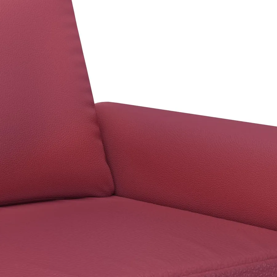Ensemble de canapés 2 pcs et coussins Rouge bordeaux Similicuir - 5