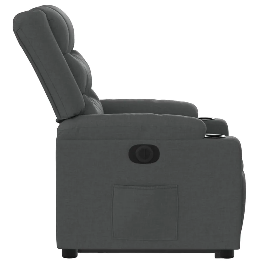 Fauteuil inclinable électrique gris foncé tissu - 10