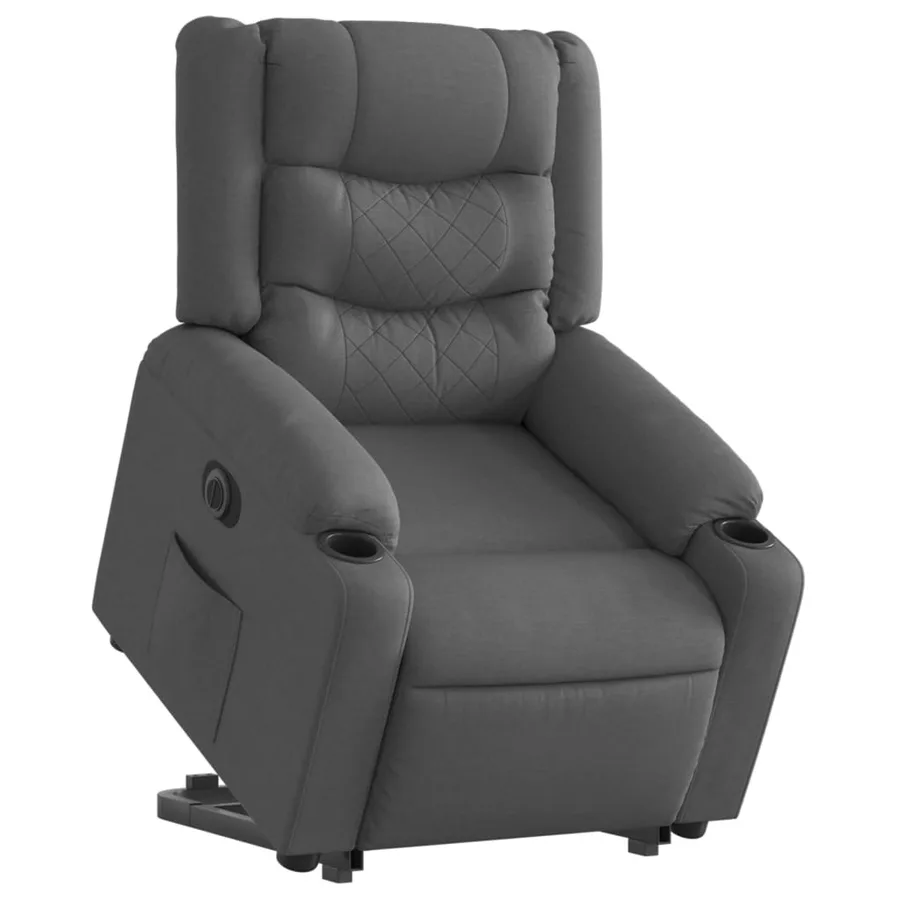 Fauteuil inclinable électrique gris foncé tissu - 3