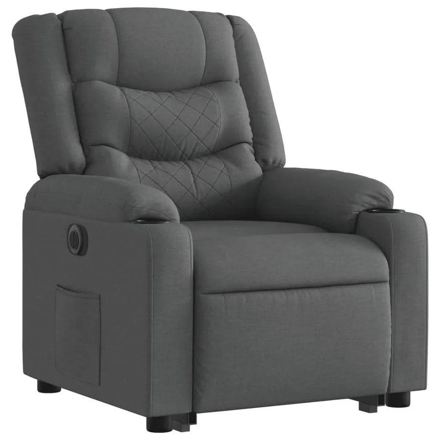 Fauteuil inclinable électrique gris foncé tissu - 4