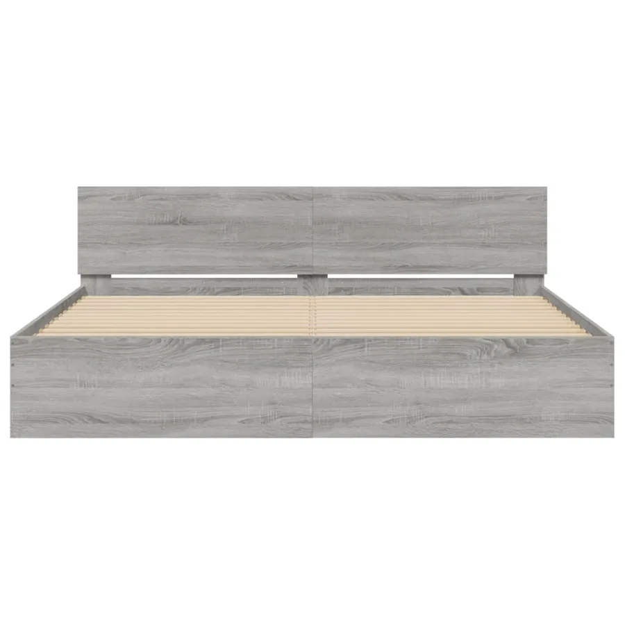Cadre de lit avec LED sans matelas sonoma gris 200x200 cm - 7