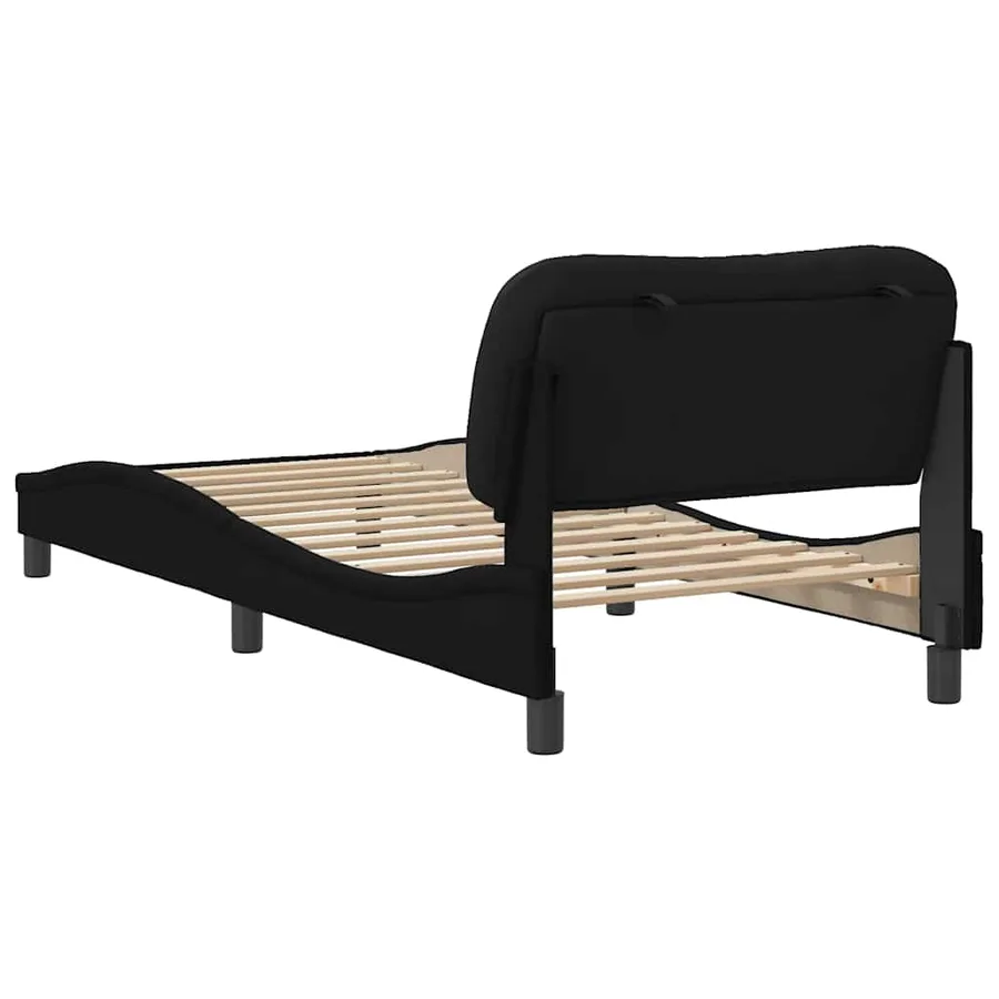 Cadre de lit sans matelas Hvar noir 90x190 cm tissu - 6