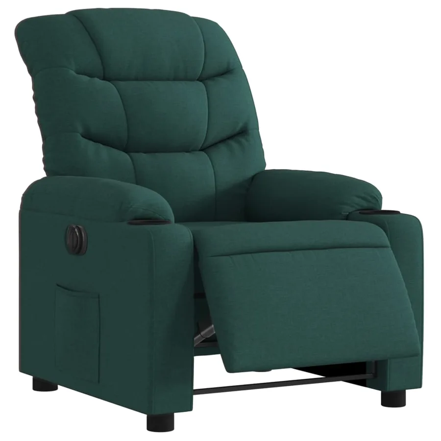 Fauteuil inclinable électrique Vert foncé Tissu - 3
