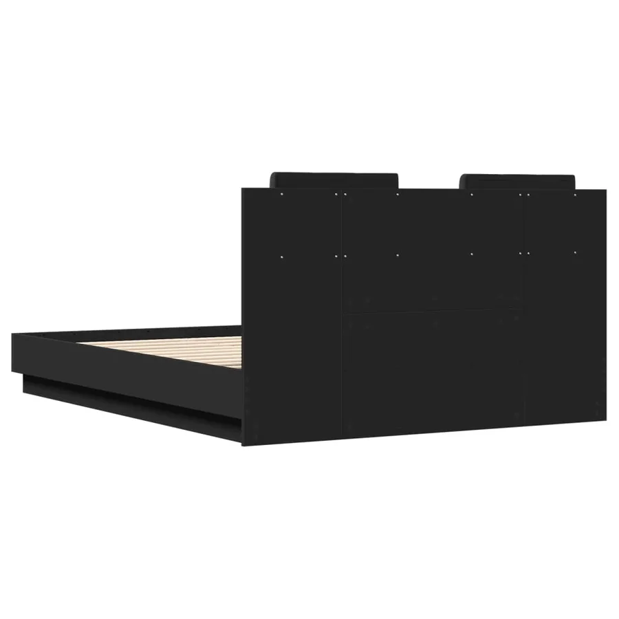 Cadre de lit sans matelas noir 135x190 cm - 6