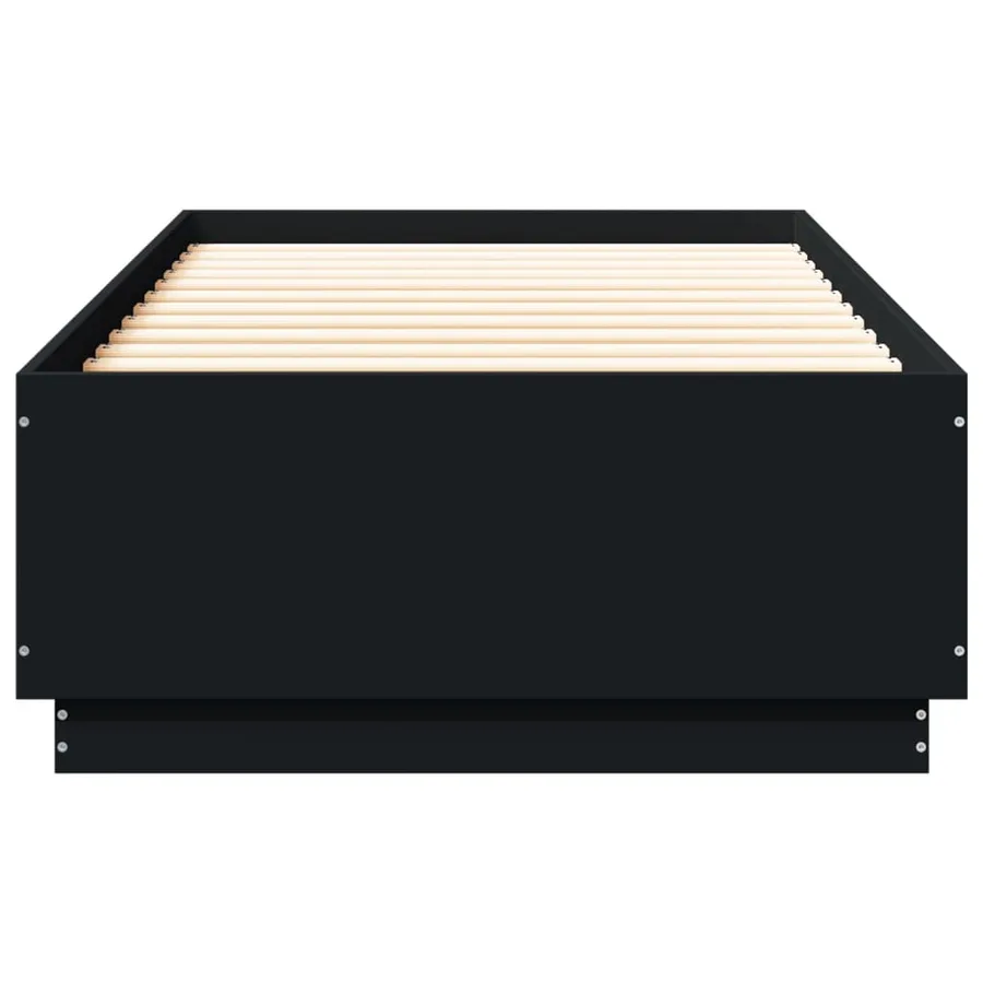 Cadre de lit avec LED sans matelas noir 100x200 cm - 6