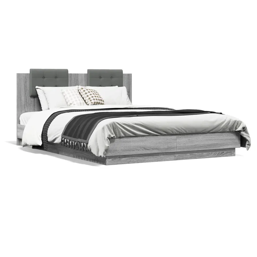 Cadre de lit sans matelas sonoma gris 150x200 cm - 2