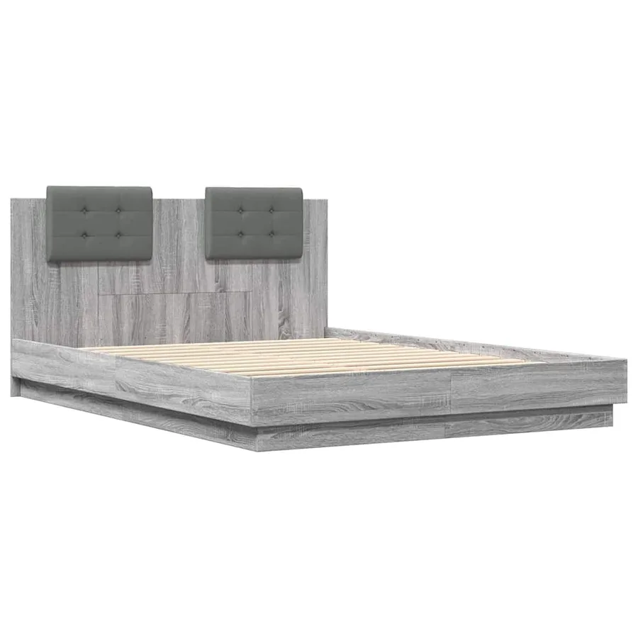Cadre de lit sans matelas sonoma gris 150x200 cm - 3
