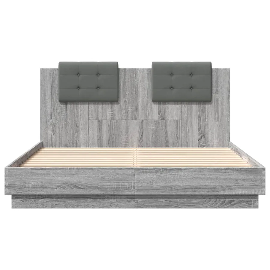 Cadre de lit sans matelas sonoma gris 150x200 cm - 4