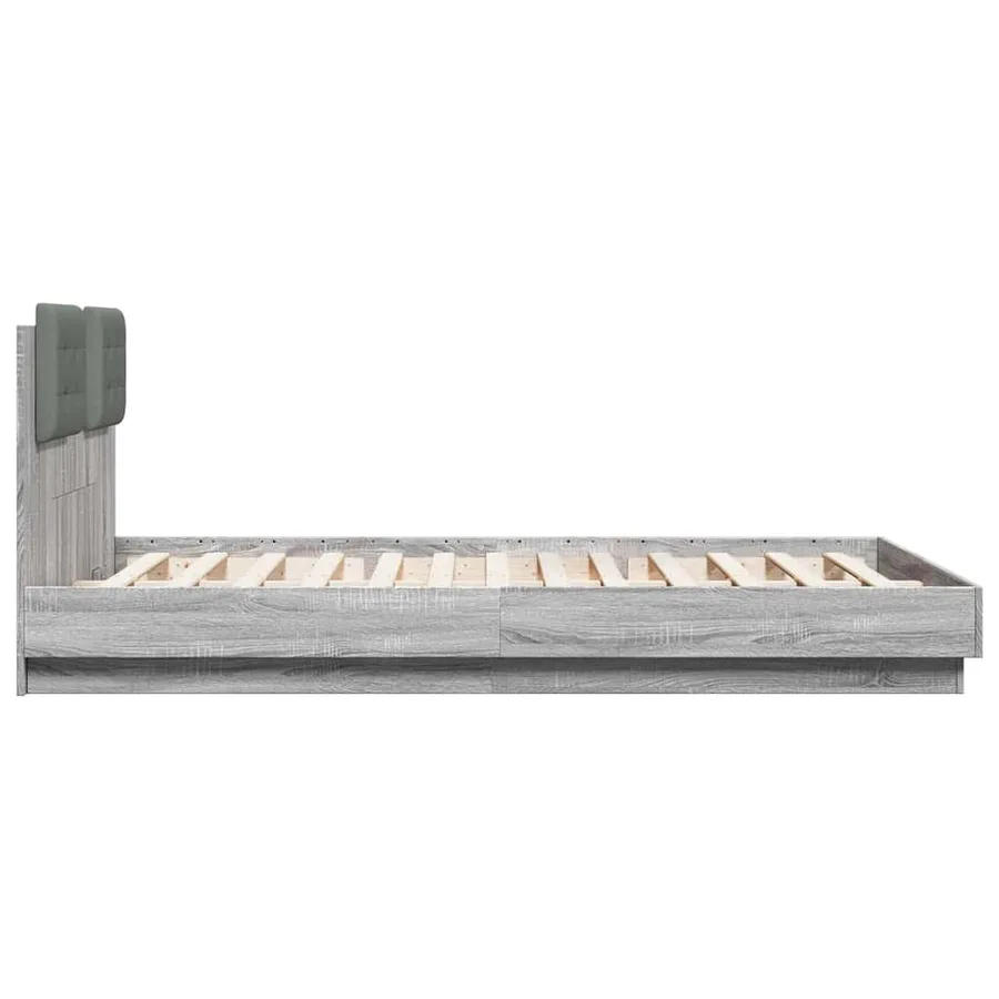 Cadre de lit sans matelas sonoma gris 150x200 cm - 5