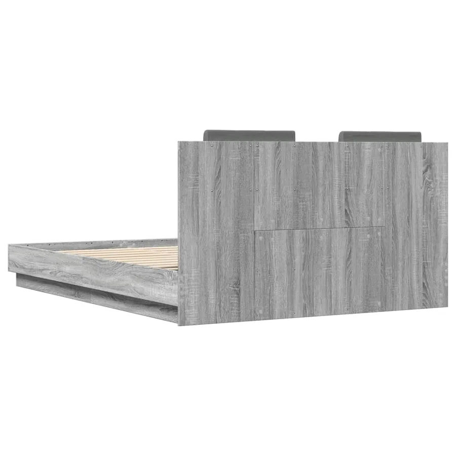 Cadre de lit sans matelas sonoma gris 150x200 cm - 6