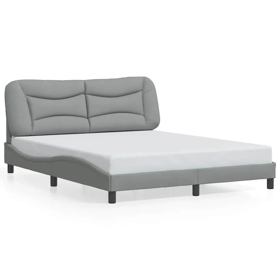 Cadre de lit sans matelas Hvar gris clair 160x200 cm tissu - 2