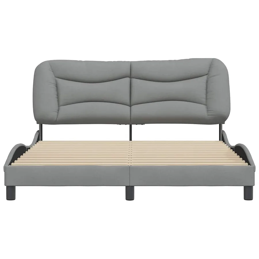 Cadre de lit sans matelas Hvar gris clair 160x200 cm tissu - 4