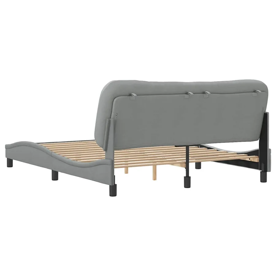 Cadre de lit sans matelas Hvar gris clair 160x200 cm tissu - 6