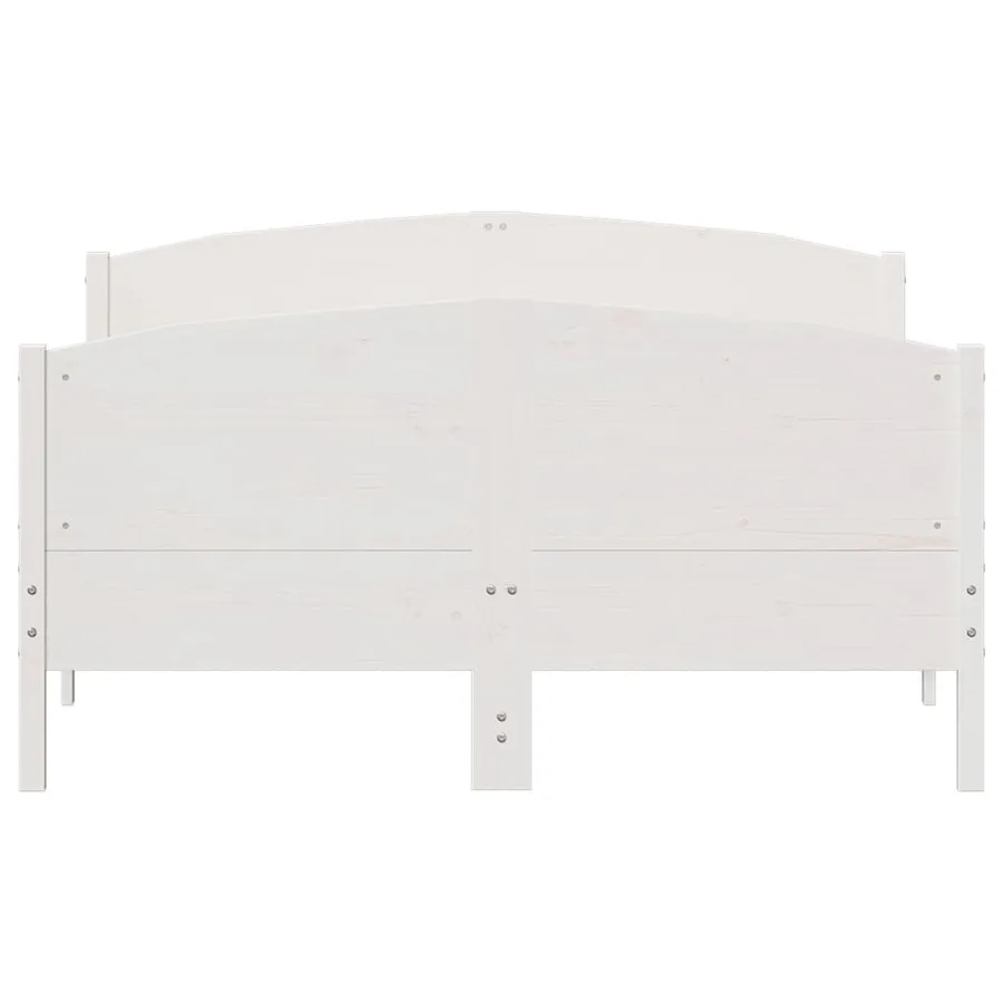 Cadre de lit sans matelas blanc 120x200 cm bois de pin massif - 4