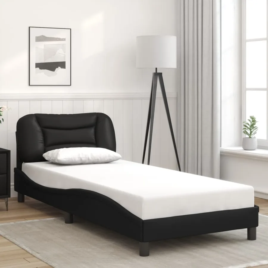 Cadre de lit avec LED sans matelas Hvar noir 90x190 cm - 4
