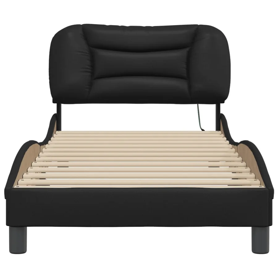 Cadre de lit avec LED sans matelas Hvar noir 90x190 cm - 6