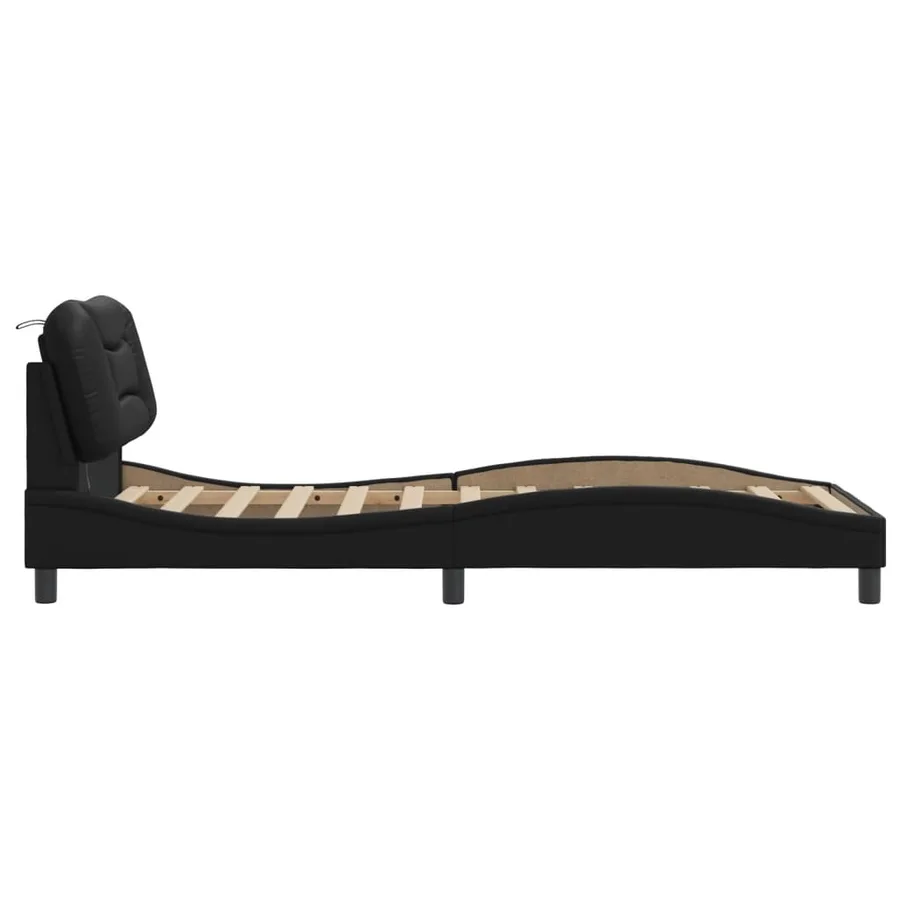 Cadre de lit avec LED sans matelas Hvar noir 90x190 cm - 8