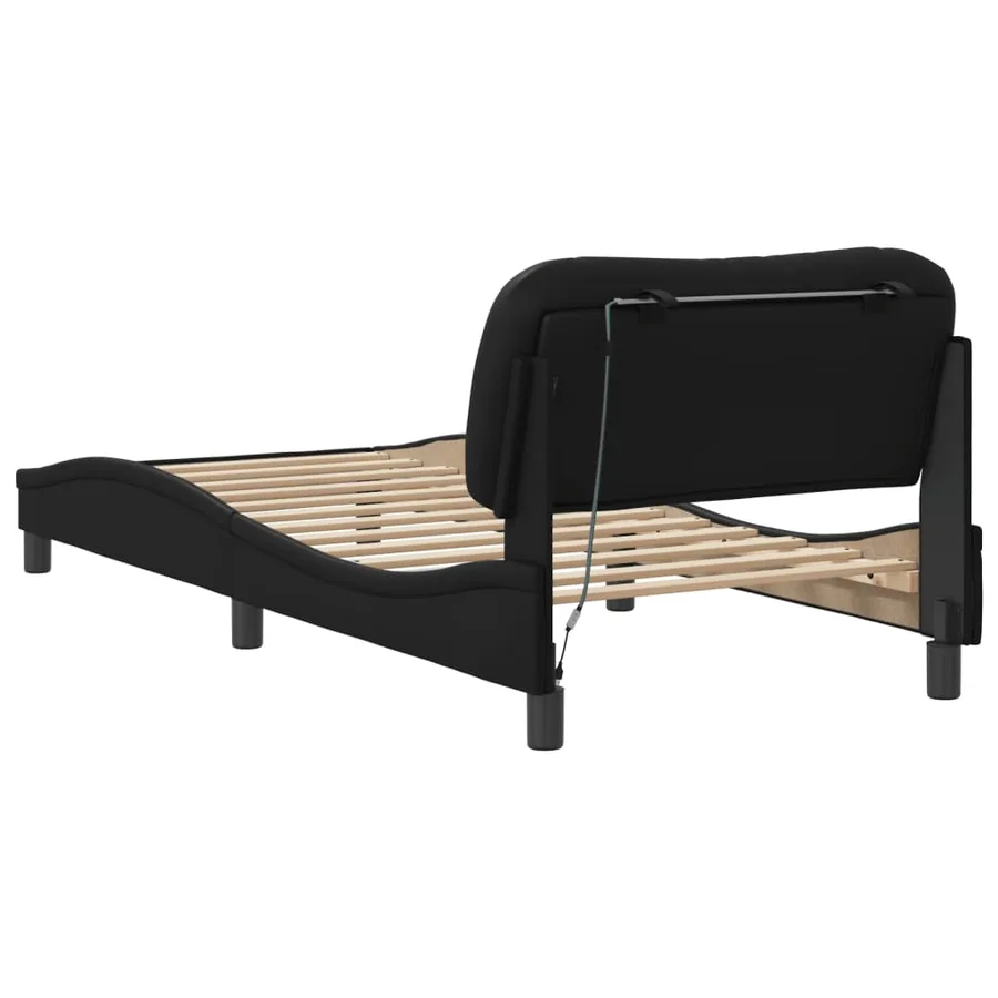 Cadre de lit avec LED sans matelas Hvar noir 90x190 cm - 9