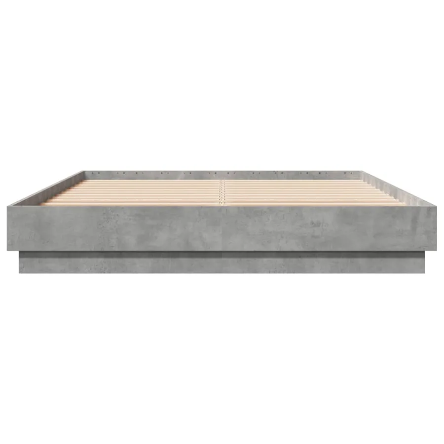 Cadre de lit avec LED sans matelas gris béton 160x200 cm - 6