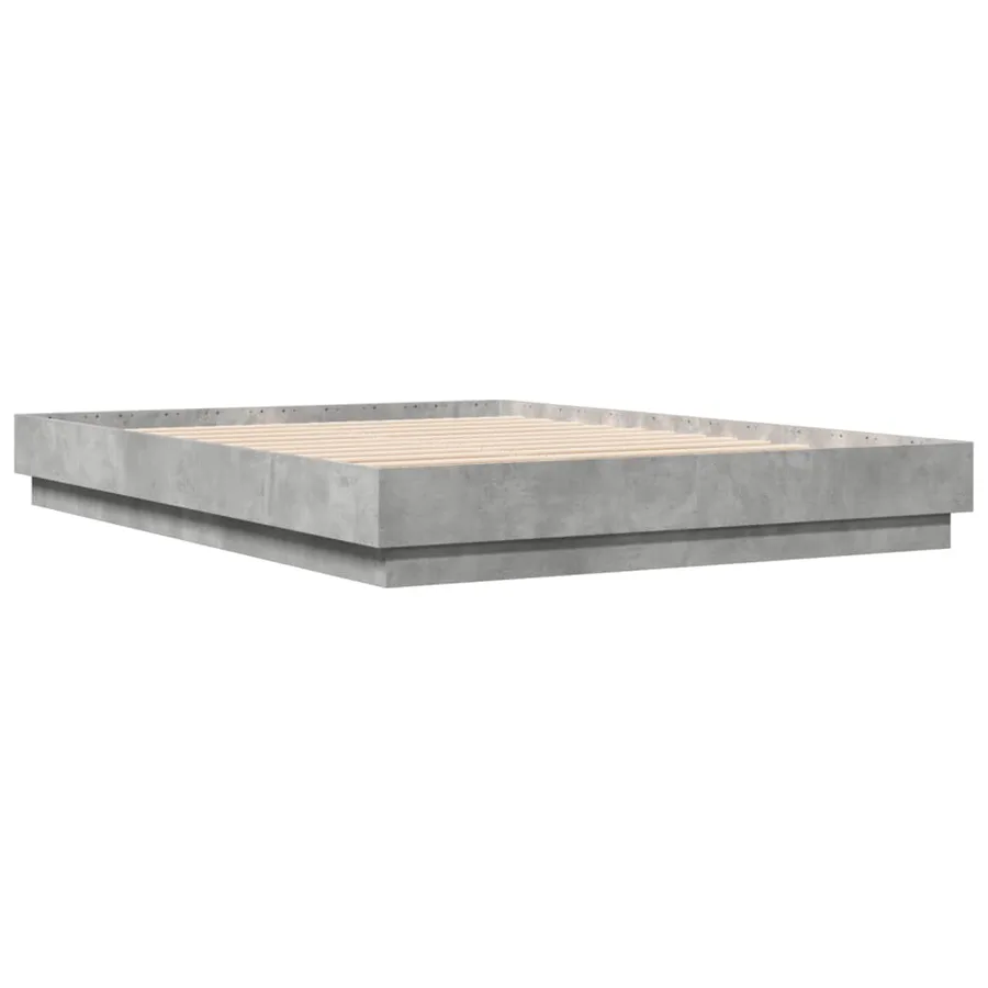 Cadre de lit avec LED sans matelas gris béton 160x200 cm - 8