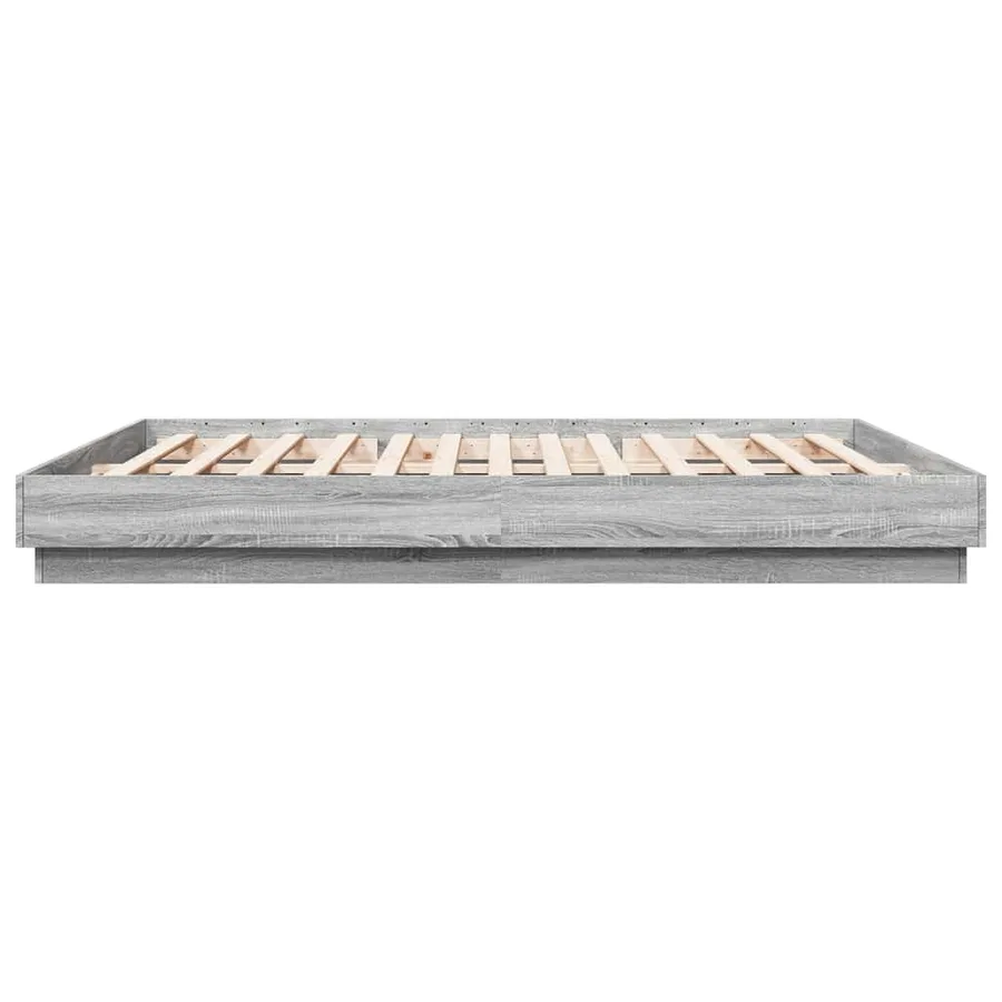 Cadre de lit sans matelas sonoma gris 200x200 cm - 5