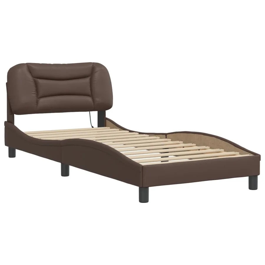 Cadre de lit avec LED sans matelas Hvar marron 90x190 cm - 3