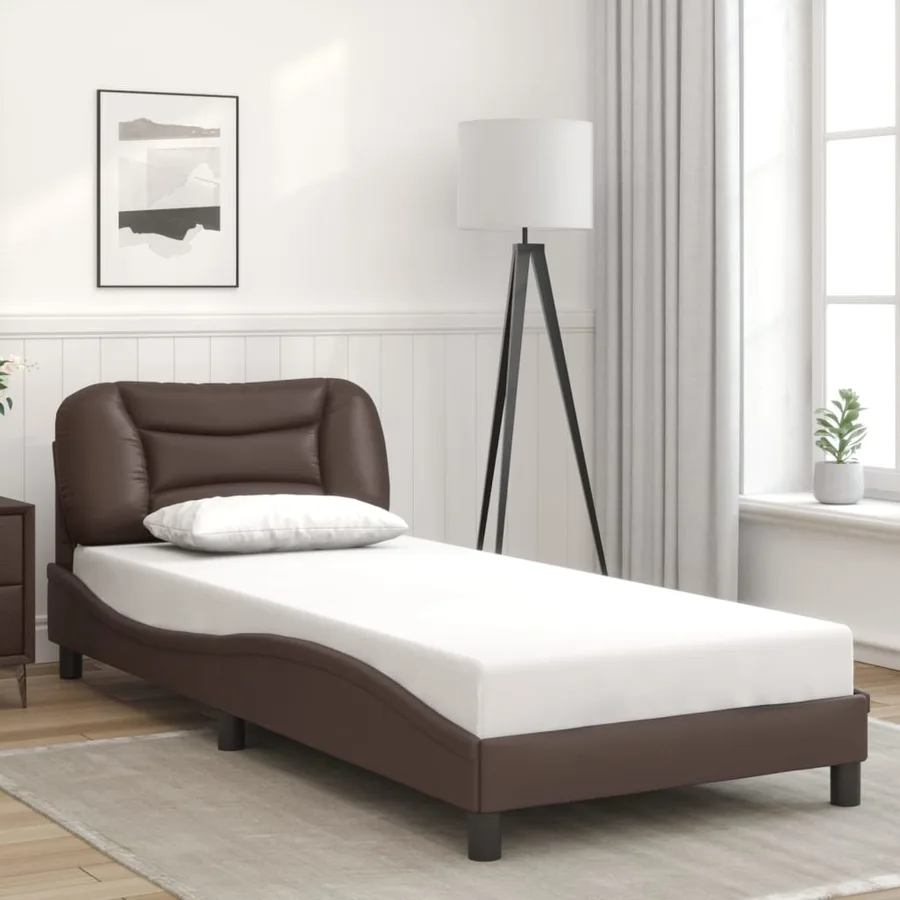 Cadre de lit avec LED sans matelas Hvar marron 90x190 cm - 4