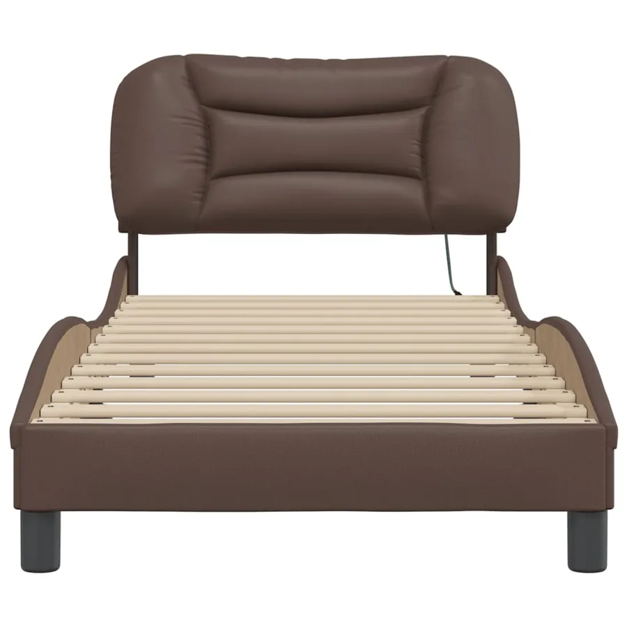Cadre de lit avec LED sans matelas Hvar marron 90x190 cm - 6