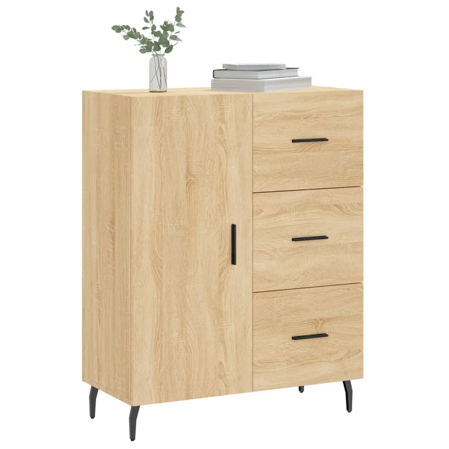 Buffet chêne sonoma 69,5x34x90 cm bois d'ingénierie - 3