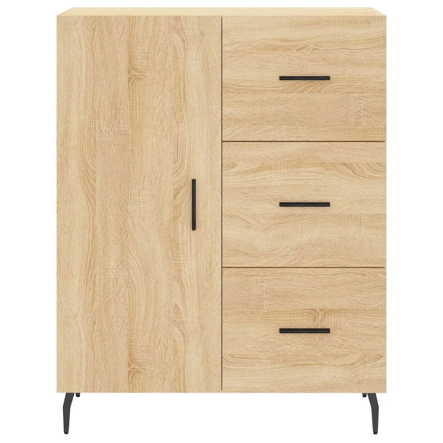 Buffet chêne sonoma 69,5x34x90 cm bois d'ingénierie - 5