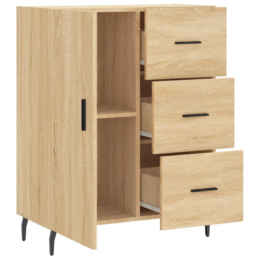 Buffet chêne sonoma 69,5x34x90 cm bois d'ingénierie - 6
