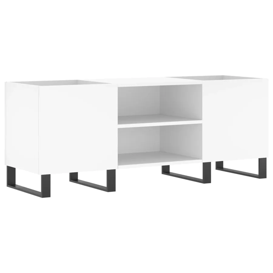 Armoire à disques blanc 121x38x48 cm bois d'ingénierie - 2