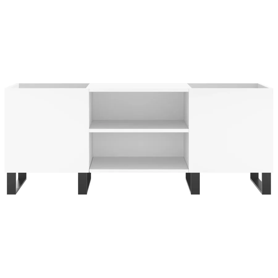 Armoire à disques blanc 121x38x48 cm bois d'ingénierie - 4