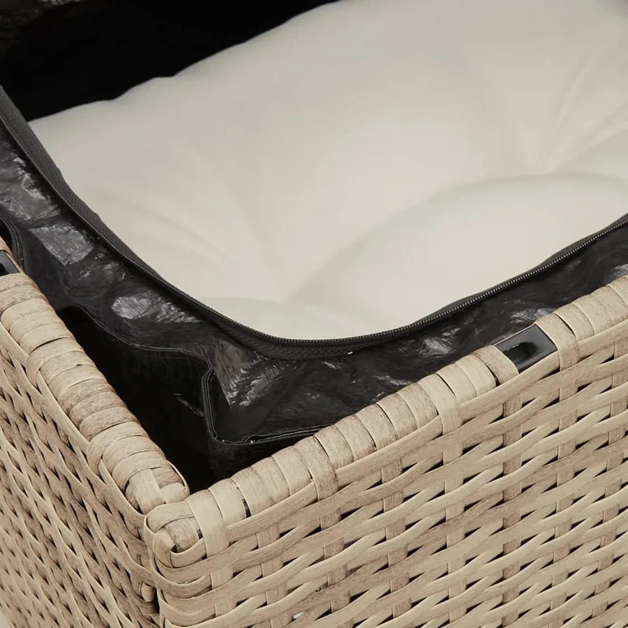 Salon de jardin avec coussins 8 pcs beige résine tressée - 10