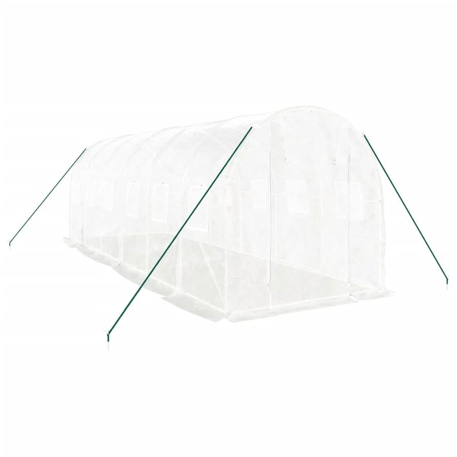 Serre avec cadre en acier blanc 12 m² 6x2x2 m - 3