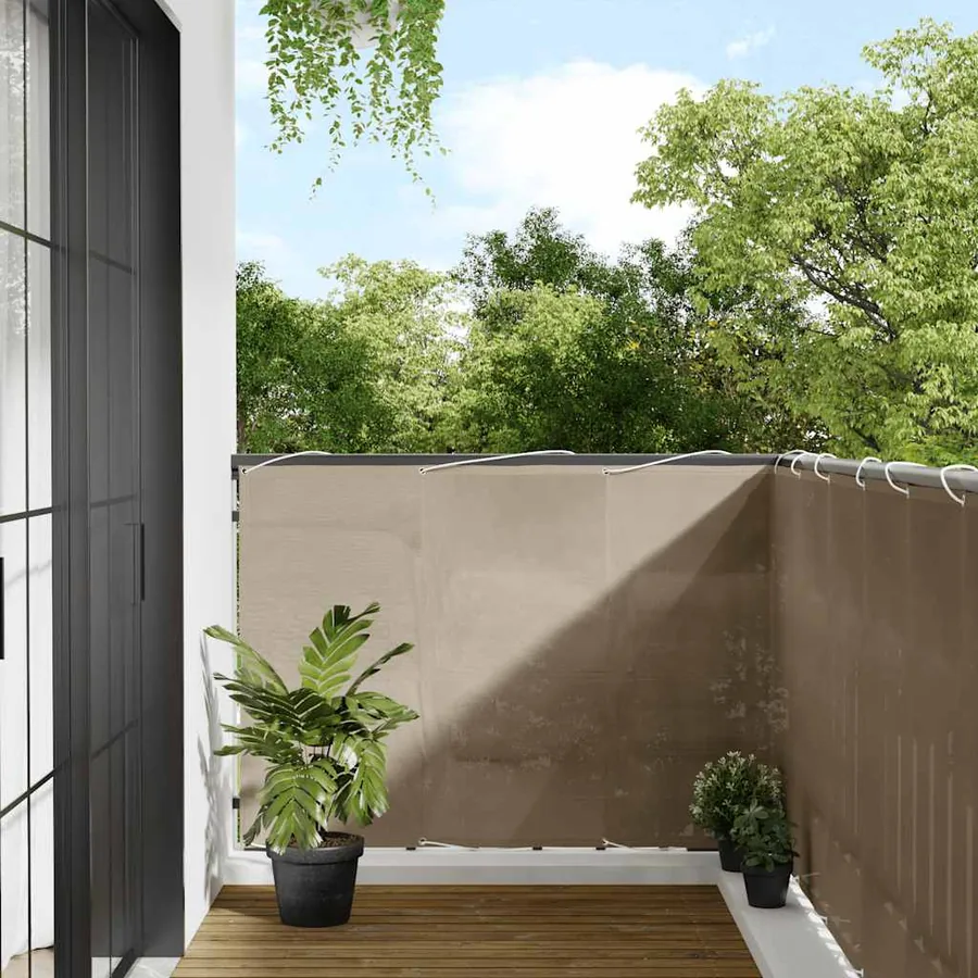 Écran de balcon taupe 120x700 cm 100% polyester oxford
