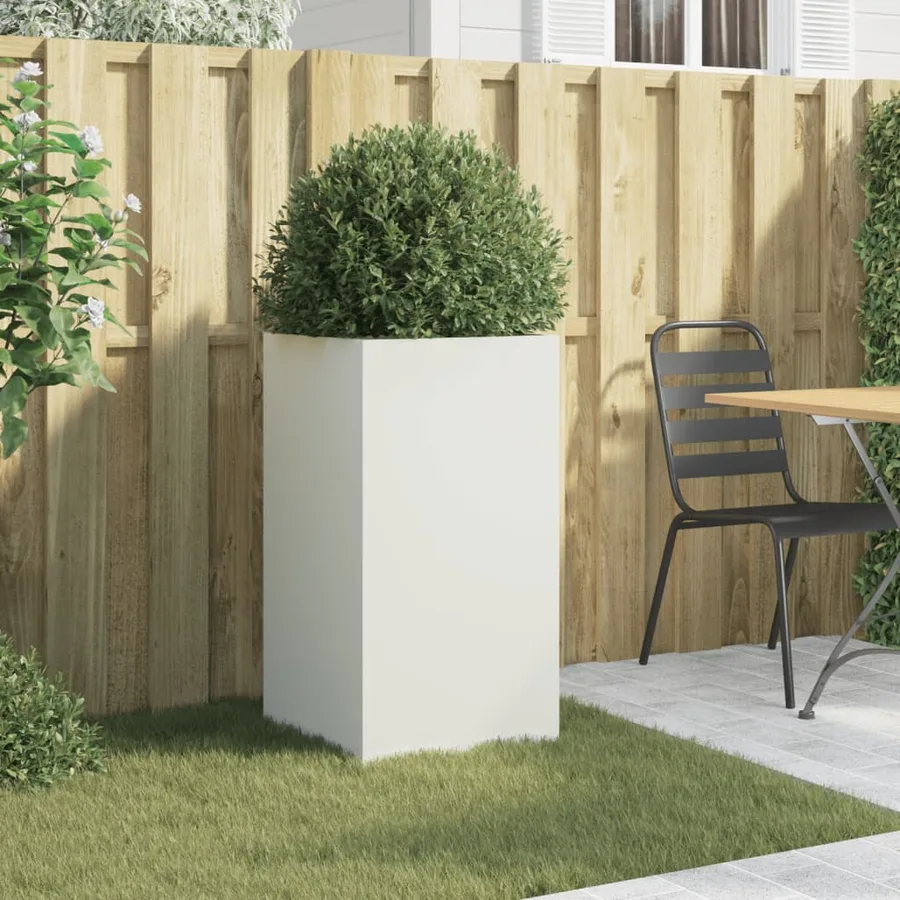 Jardinière blanc 42x38x75 cm acier - 3