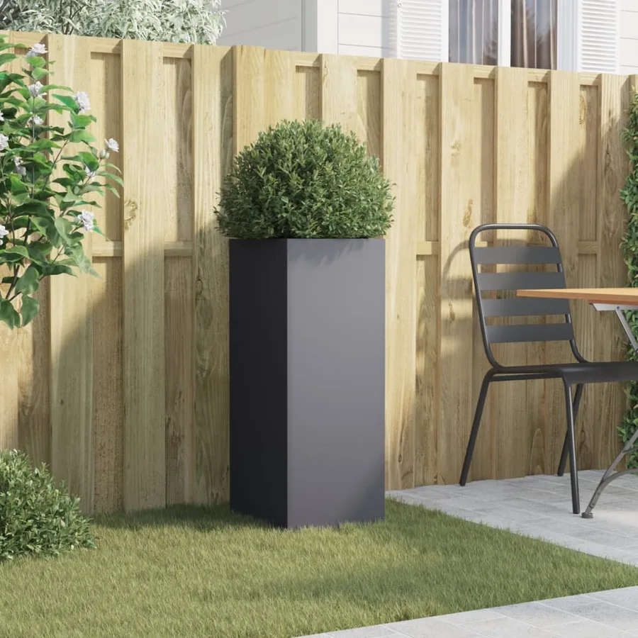 Jardinière anthracite 32x29x75 cm acier - 3