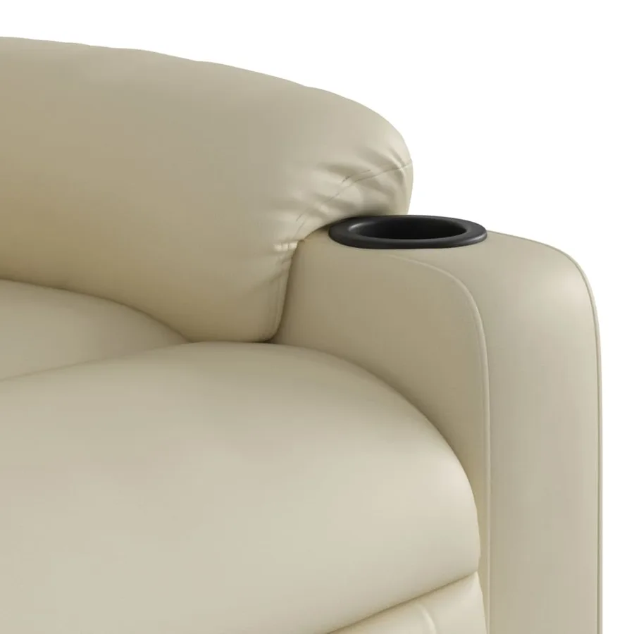 Fauteuil inclinable de massage Crème Similicuir - 11