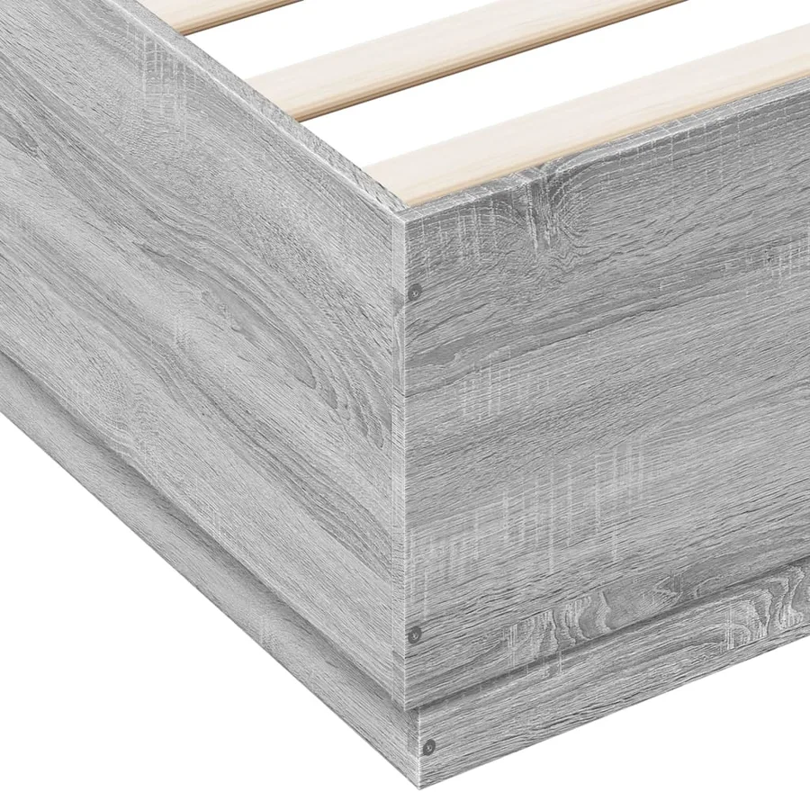 Cadre de lit avec LED sans matelas sonoma gris 180x200 cm - 9