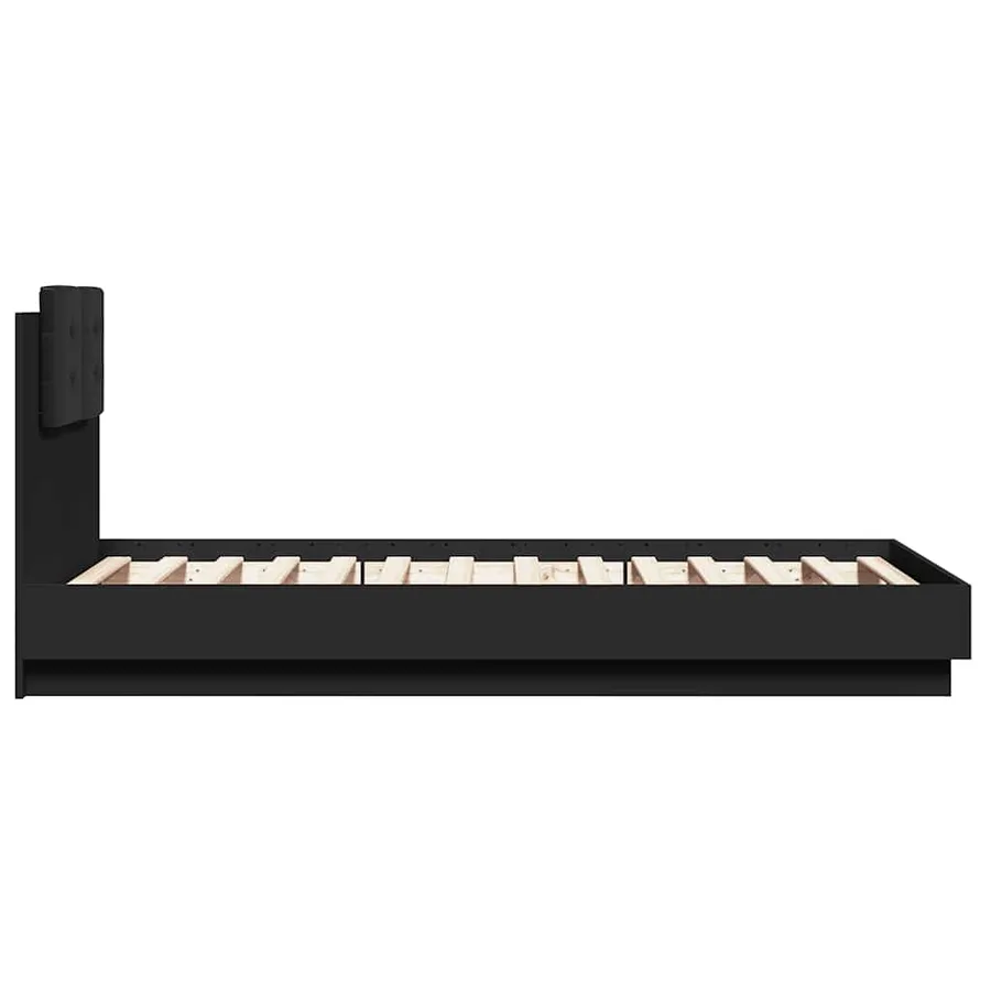 Cadre de lit sans matelas noir 75x190 cm - 5
