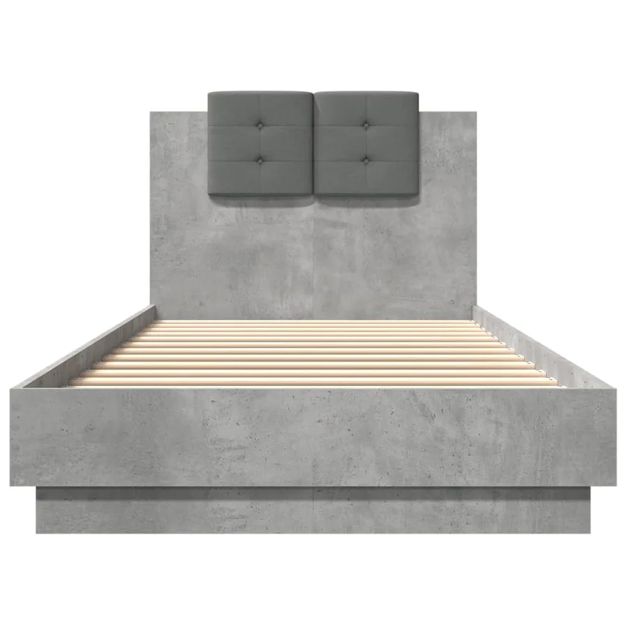 Cadre de lit sans matelas gris béton 100x200 cm - 4