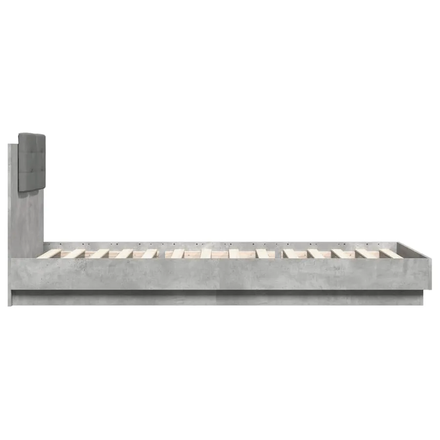 Cadre de lit sans matelas gris béton 100x200 cm - 5