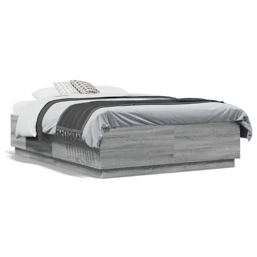 Cadre de lit avec LED sans matelas sonoma gris 120x190 cm - 5