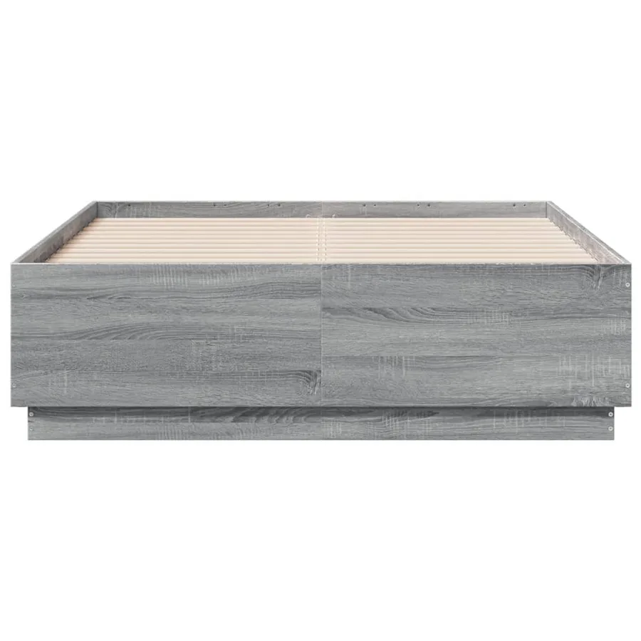 Cadre de lit avec LED sans matelas sonoma gris 120x190 cm - 6