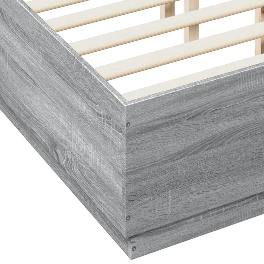 Cadre de lit avec LED sans matelas sonoma gris 120x190 cm - 9