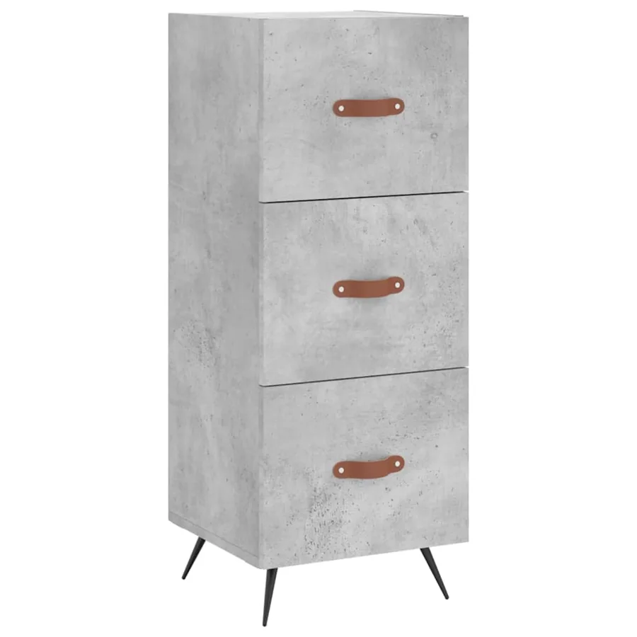 Buffet Gris béton 34,5x34x90 cm Bois d'ingénierie - 2