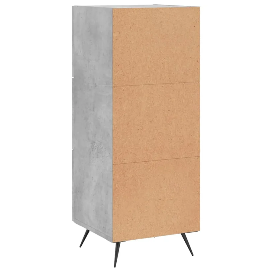 Buffet Gris béton 34,5x34x90 cm Bois d'ingénierie - 8